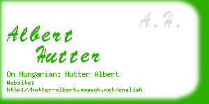 albert hutter business card